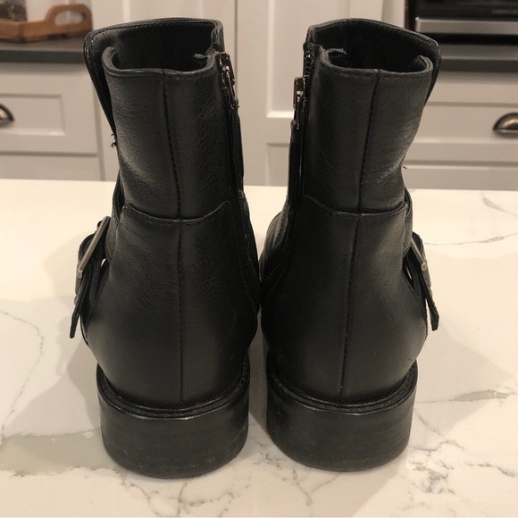 Aquatalia Bree Ankle Boot Water Resistant Buckle Black Made Italy Women's 7.5 - Picture 5 of 11